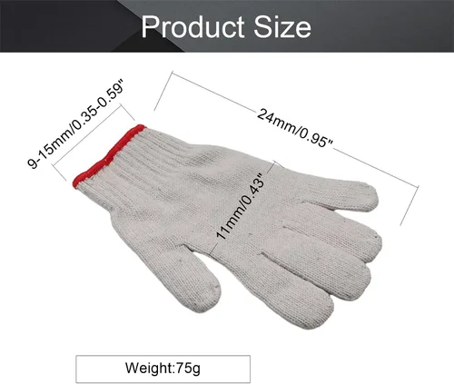 Vista 2 de Othmro Guantes antiestáticos de trabajo de seguridad Guantes de poliéster de tres costillas Guantes Hidratantes Etiqueta