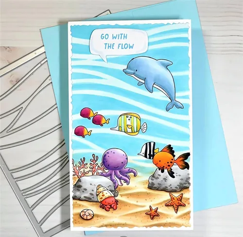 Vista 5 de Troqueles de metal con fondo ondulado para hacer tarjetas, plantillas de corte para álbumes de recortes, álbum de fotos, papel decorativo