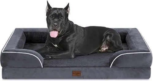 Vista 126 de Comfort Expression - Cama ortopédica para perros medianos, 28 x 19 pulgadas, cama impermeable y de apoyo de espuma con cojines removibles, sofá
