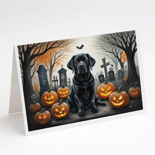 Vista 46 de Caroline's Treasures DAC2042GCA7P Golden Retriever - Tarjetas de felicitación y sobres de Halloween espeluznantes, paquete de 8 tarjetas en blanco
