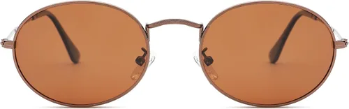 Vista 2 de Pro Acme Lentes de sol polarizados de metal ovalados retro para mujeres y hombres, pequeños tonos vintage de los años 90