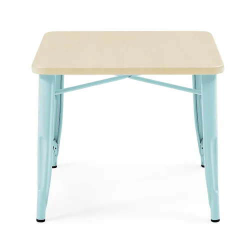 Vista 3 de Delta Children Mesa de juego infantil Bistro - Ideal para manualidades, hora de la merienda, educación en casa, tareas y más, Metal Aqua/Abedul