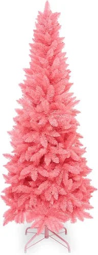 Vista 9 de Lápiz artificial de 7 pies delgado negro árbol de Navidad Halloween
