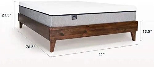 Vista 4 de Lull Marco de cama de plataforma Marco de cama de madera con base de listones Marco de colchón Marco de cama individual no necesita somier