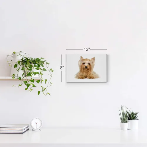 Vista 5 de Diseño de arte de la sonrisa Retrato de lindo Yorkie Yorkshire Terrier perro animal lienzo de pared impresión arte del dueño de mascotas amante