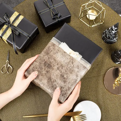 Vista 4 de Garbendy Rollo de Papel de Regalo - Papel de Color Sólido con Brillo Perlado, Perfecto para Bodas, Día de San Valentín, Cumpleaños, Navidad, Baby