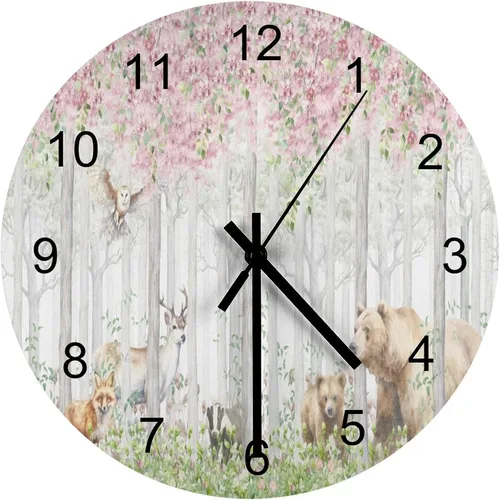 Vista 15 de Reloj de Pared de Flores Silencioso Sin Tictac Operado por Batería, Caricatura de los 70s Linda Flor Abstracta Pastel Margarita Reloj Floral