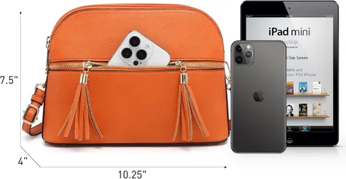 Vista 4 de Dasein - Bolso de hombro para mujer con cremallera y múltiples bolsillos