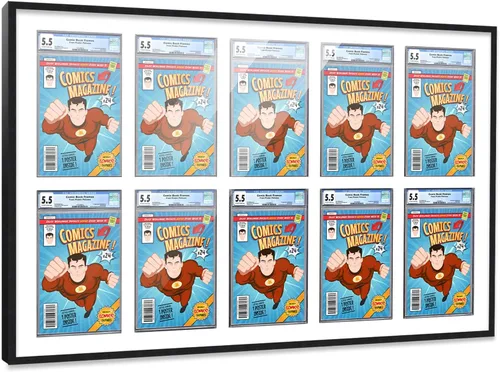 Vista 27 de Poster Palooza Marco de cómics con paspartú para 1 cómic de grado CGC, CBCS o PGX, marco de cómic de bronce para cómic de 8.125 x 13 pulgadas