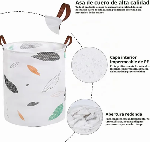 Vista 3 de Cesta plegable para ropa sucia en el dormitorio, impermeable, para baño, bolsa grande de lavandería en dormitorio universitario, guardarropa, sala