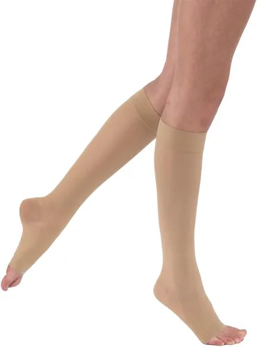 Vista 3 de BSN Medical 119748 Jobst - Medias de compresión ultra transparentes, hasta la rodilla, 30-40 mmHG, punta abierta, S, negro clásico