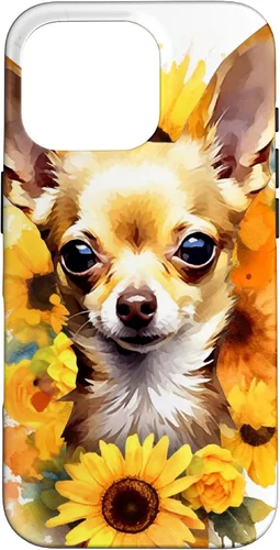 Vista 20 de Chihuahua Dog Watercolor Funda de girasol Chihuahua para iPhone 17