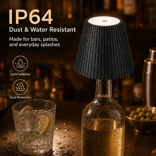 Vista 7 de WILIT Pantallas Inalámbricas para Luces de Botellas de Licor, Lámpara de Mesa Inalámbrica de 3 Niveles de Brillo, Decoración de Mesa para Sala
