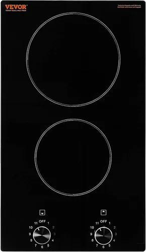 Vista 11 de VEVOR Placa de cocina eléctrica de cerámica, estufa eléctrica integrada, con panel de vidrio, control de perilla, 11 niveles de calor, para diversos