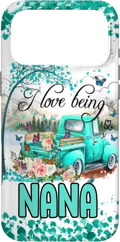 Vista 22 de I Love Being Nana Flower Butterflies Truck PC Case for iPhone 17