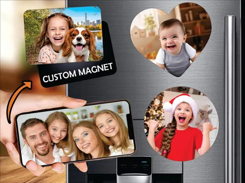 Vista 8 de My Happy - Regalos personalizados Imanes personalizados Foto magnética cuadrada para decoración especial del hogar, escuela, oficina, cocina