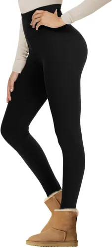 Vista 7 de NexiEpoch - Leggings de forro polar para mujer, pantalones de yoga de invierno de cintura alta, control de abdomen, suaves, térmicos, cálidos