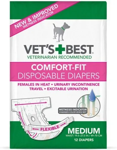 Vista 11 de Vet's Best Comfort Fit - Pañales desechables para perras, absorbentes con ajuste a prueba de fugas, XS, 12