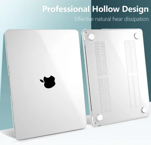 Vista 5 de TWOLSKOO Compatible con funda para MacBook Air M4 de 15 pulgadas versión 2025-2023 M4 A3241 M3 A3114 M2 A2941, carcasa rígida de plástico y Cristal