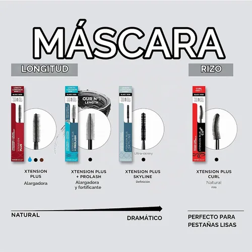 Vista 3 de Marcelle Xtension Plus Rizos Mascara, Negro, Rizado, Alargamiento