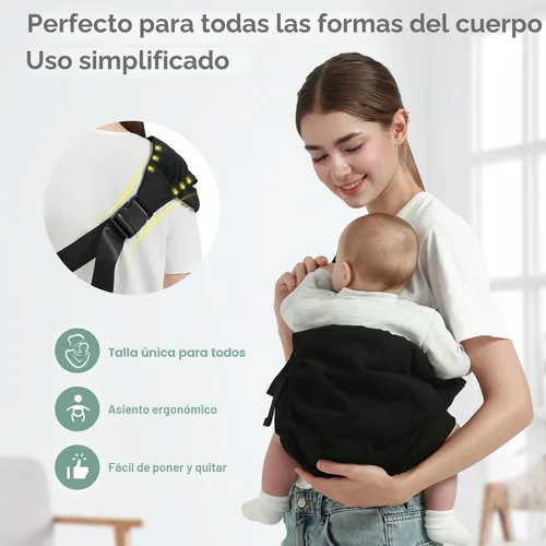 Vista 2 de MISSWISDOM Portabebés para bebés con correa ancha para el hombro, portabebés ligeros para recién nacidos a niños pequeños, perfectos para mamá