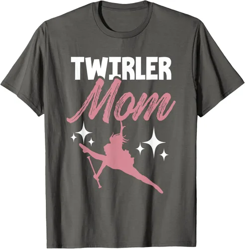 Vista 84 de Twirler Mom Baton Twirl Mother Majorette Twirling Camiseta, Negro, S
