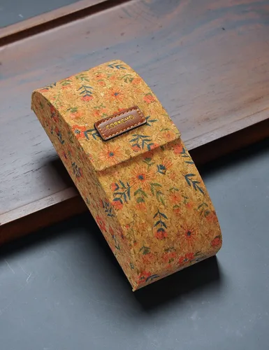 Vista 5 de Estuche rígido para lentes de sol, corcho, estampado retro clásico para mujeres y hombres, con solapa vertical
