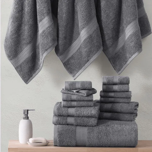 Vista 5 de Lane Linen Juego de toallas de baño de 100% algodón - Producido de manera sostenible, 18 piezas para el baño - 6 toallas de mano, 8 toallitas, 4