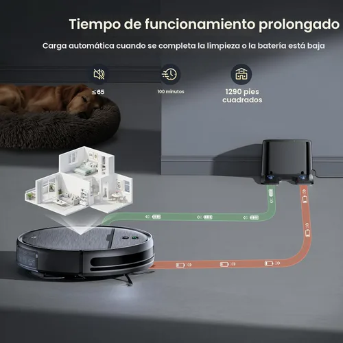 Vista 7 de Robot Vacuum and Mop Combo, 2 in 1 Robot Vacuum Cleaner with WiFi/App, Smart Robotic Vacuums with Strong Suction, Schedule, Self-Charging, Slim