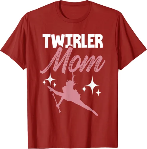 Vista 65 de Twirler Mom Baton Twirl Mother Majorette Twirling Camiseta, Negro, S