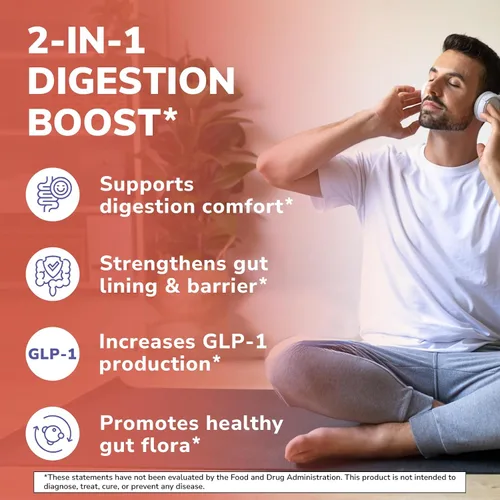 Vista 3 de Vitalibre Akkermansia Muciniphila Probiotic 1 mil millones de TFU con inulina prebiótica natural, aumenta naturalmente GLP-1, digestión saludable