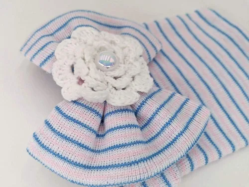 Vista 5 de HUIXIANG Gorro para recién nacido de algodón suave para niña, con gorro de lazo grande, bebé