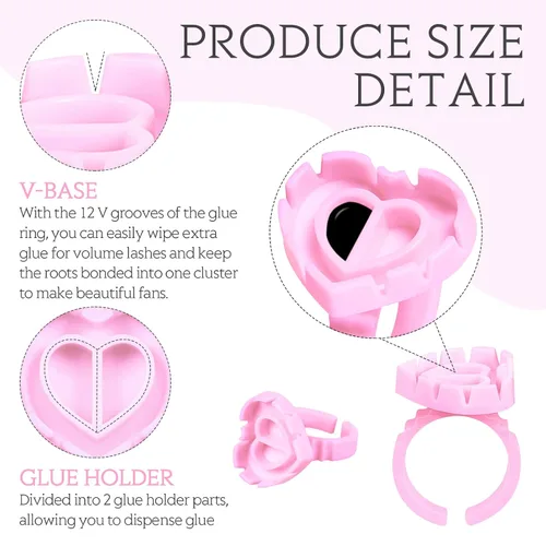 Vista 3 de Yaomiao 500 anillos de pegamento para extensiones de pestañas, desechables, anillos de pegamento para salones de belleza, soporte para vasos