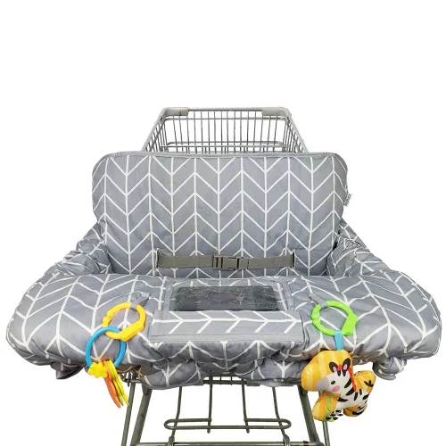 Vista 6 de Funda para carrito de compras para bebé, funda de silla alta de algodón, lavable a máquina para bebés, niños pequeños, niños o niñas (Lindo)
