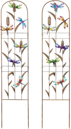 Vista 8 de SUNNYPARK Juego de 2 enrejados de jardín de metal con forma de colibrí para plantas trepadoras, enrejado decorativo para verduras y flores