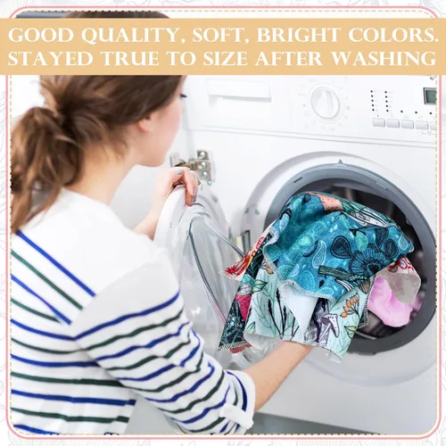 Vista 5 de Paquete de 36 Paños de Limpieza Reutilizables con Diseño de Pájaros Toallas de Cocina de Algodón Lavables para el Hogar (Multicolor)