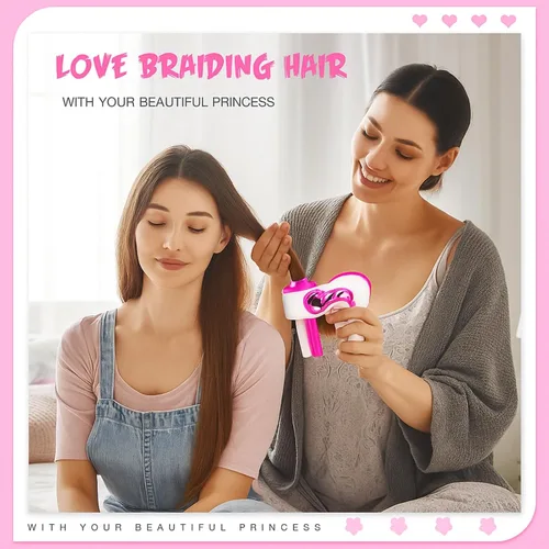 Vista 3 de Zhehao Máquina eléctrica para trenzar el cabello, herramientas automáticas para trenzar, dispositivo portátil para mujeres, kit de juguetes de salón