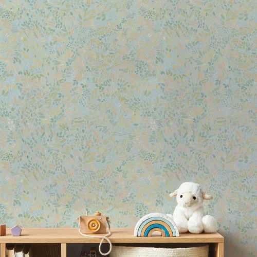 Vista 3 de Tempaper Blue Brushstroke Garden - Papel tapiz removible para jardín, 20.5 pulgadas x 16.5 pies, fabricado en los Estados Unidos, Robin's Egg