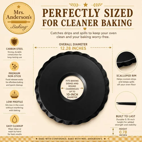 Vista 2 de Mrs. Anderson's Baking Bandeja antiadherente para atrapar pasteles, acero al carbono con revestimiento antiadherente de primera calidad, sin PFOA ni