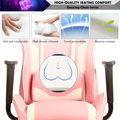 Vista 4 de Silla de juegos para adultos con reposapiés, silla de PC, silla de jugador, silla de juegos, silla de juegos económica, silla de escritorio