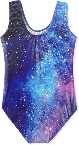 Vista 133 de HOZIY - Leotardos de manga larga para niñas, de gimnasia, para niños pequeños, trajes florales de unicornio, galaxia, arco iris, patrón de rayas