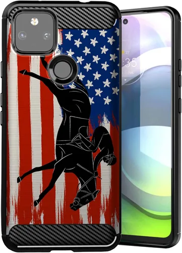 Vista 12 de CasesOnDeck - Funda compatible con Google Pixel 5A (2021) / Pixel 5A 5G, funda delgada de fibra de carbono TPU para acentuar arañazos y caídas, tema