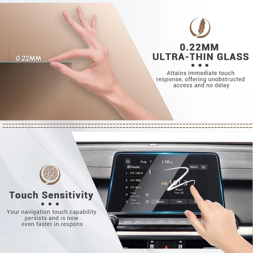 Vista 2 de YEE PIN Protector de pantalla de vidrio templado HD de 8 pulgadas para Kia Forte 2019, 2020, 2021, 2022, protector de pantalla de 8 pulgadas