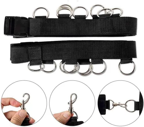 Vista 5 de Juego de amarres sexuales debajo del colchón para cama King para parejas, correas de cama de tamaño Queen para adultos, barra esparcidora
