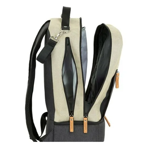 Vista 7 de Bolsa de Deporte con Portazapatos Safta M883 Beige Gris oscuro 15 L