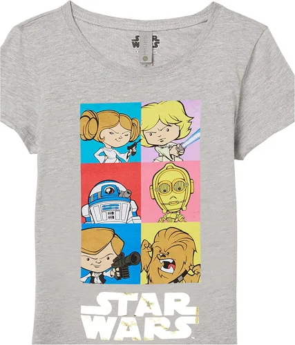 Vista 2 de STAR WARS Camiseta clásica grande para niña Luke Leia R2d2