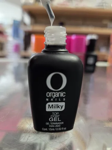 Vista 2 de Organic Nails Gel de color de capa superior lechosa 0.5 fl oz