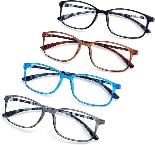 Vista 9 de AQWANO Blue Light Blocking Reading Glasses Women Men, Lightweight Flexible TR90 Computer Readers Unbreakable Cheaters Glasses