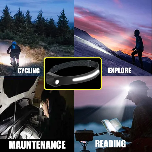 Vista 6 de The Ultimate Hands-Free Headlamp Paquete de 2 unidades: haz de 230° y sensor de movimiento, recargable, resistente a la intemperie, 2 fuentes de luz