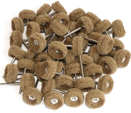 Vista 7 de FPPO Juego de 58 piezas de ruedas abrasivas para pulir para herramientas rotatorias, kit de mini cepillo de limpieza con eje de 3 mm, ruedas Mix
